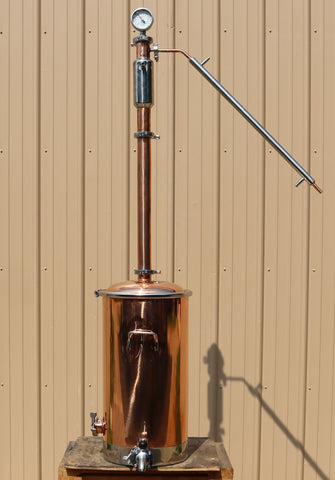 13 Gallon Copper Still with 2" Copper & Stainless Reflux Column