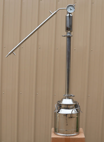 3 Gallon Moonshine Whiskey E-85 Ethanol Still 2" Stainless Reflux Column Tower