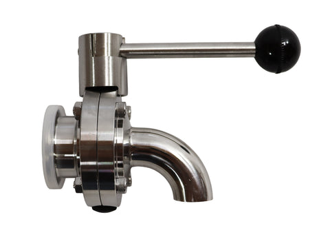 1.5" Tri Clamp Stainless Steel Butterfly Drain Valve