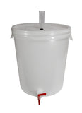 Eight Gallon Plastic Fermenter Bucket With Lid, Airlock, Thermometer, And Spigot (Package of Three)