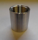 1" Female NPT Threaded Coupling, 304 Stainless Steel