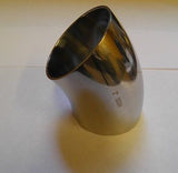 2"  Weld Elbow 45°, Stainless Steel 304, Sanitary, Tubing, Fitting, Polished