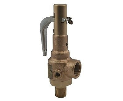 Apollo ASME Steam Safety Valve, 1 1/4" Male x 1 1/4" Female,  Set 15 PSIG