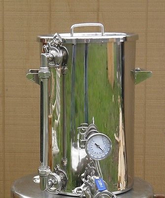 9.2 Gallon Hot Liquor Tank, Thermometer & Sight Glass, Home Brewing,