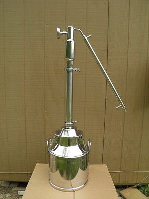 5 Gallon Moonshine Whiskey E-85 Ethanol Still 2" Stainless Reflux Column Tower