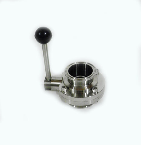 2" Tri Clamp, Tri Clover, Sanitary, Butterfly Valve with Pull Handle, Brewing