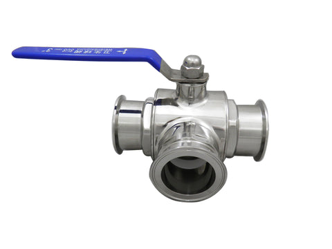 3" Tri Clamp with Three Way Ball Valve