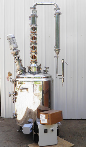 45 Gallon Jacketed Standard Series Still with a  4" Copper  4 plate Bubble Plate Column