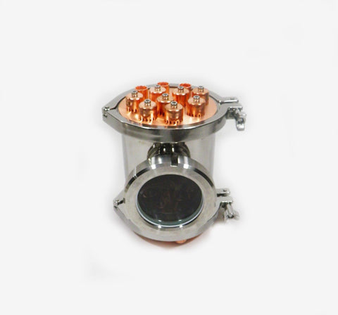 6" Stainless Steel Column Section with Bubble Plate, Tri Clamps & Gaskets