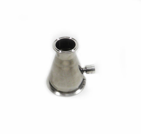 4" to 2" Tri Clamp Reducer with 1/2" Thermo Port